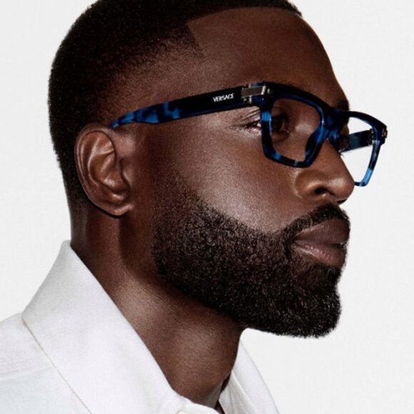 Versace VE3354F 5460 Rectangle Eyeglasses 55mm – Top Black/Havana Blue - Picture 3 of 10